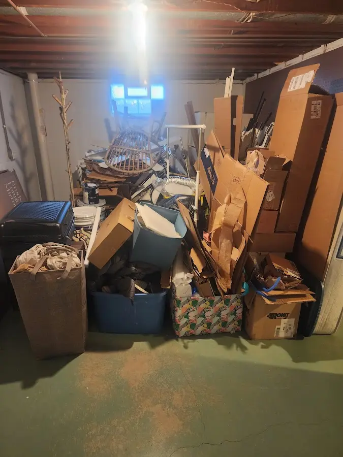 Roll-off dumpster container at job site for 6 Yard Dumpster Rental in Longswamp